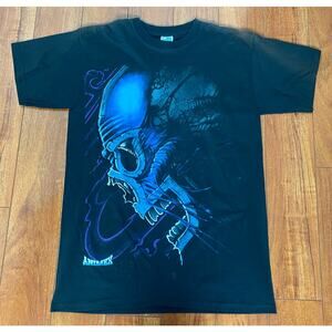 VTG Y2K Thessh Animex big skull graphic cotton short sleeve t-shirt, S